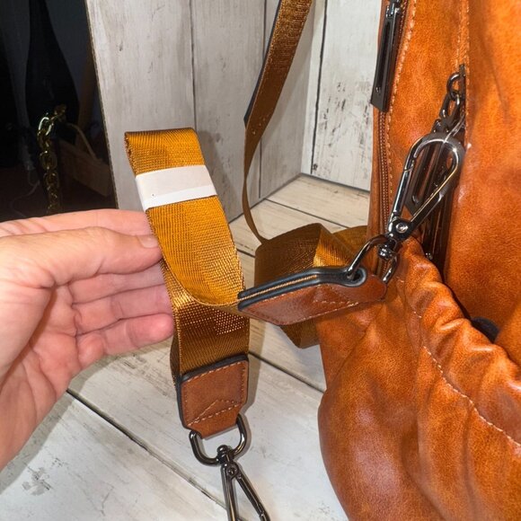 CLUCI Greene Women's Large PU Leather Backpack Purse For Commuting Oil Wax NWOT - Picture 5 of 13